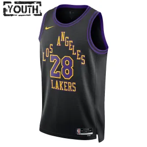 Nike Los Angeles Lakers Rui Hachimura Trikot City Edition 23/24 Swingman Schwarz Für Kinder