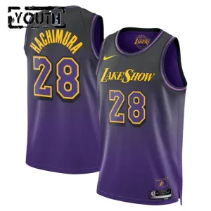 Nike Los Angeles Lakers Rui Hachimura Trikot City Edition 24/25 Swingman Lila Für Kinder