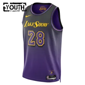 Nike Los Angeles Lakers Rui Hachimura Trikot City Edition 24/25 Swingman Lila Für Kinder
