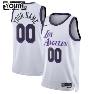 Nike Los Angeles Lakers Trikot Personalisiert City Edition 22/23 Swingman Weiß Für Kinder
