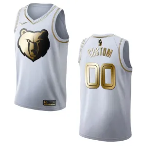 Nike Memphis Grizzlies Golden Edition Trikot Personalisiert Swingman Weiß Für Herren