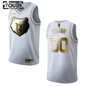 Nike Memphis Grizzlies Golden Edition Trikot Personalisiert Swingman Weiß Für Kinder