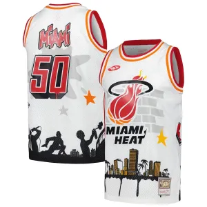 Miami Heat Mitchell Ness x Tats Cru Edition Trikot Hardwood Classics 23/24 Swingman Weiß Für Herren