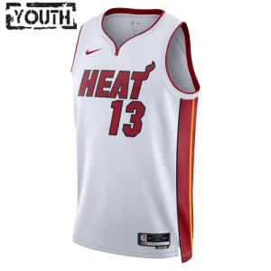 Nike Miami Heat Bam Adebayo 13 Trikot Association Edition Swingman Weiß Für Kinder