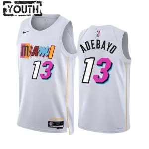 Nike Miami Heat Bam Adebayo 13 Trikot City Edition 22/23 Swingman Weiß Für Kinder
