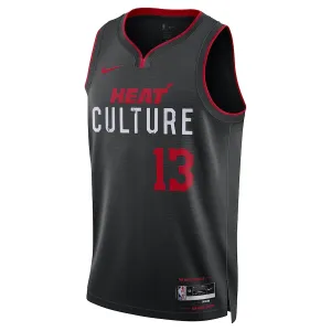 Nike Miami Heat Bam Adebayo Trikot City Edition 23/24 Swingman Schwarz Für Herren