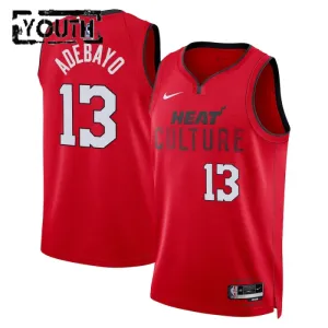 Nike Miami Heat Bam Adebayo Trikot City Edition 24/25 Swingman Rot Für Kinder