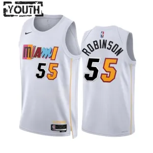 Nike Miami Heat Duncan Robinson 55 Trikot City Edition 22/23 Swingman Weiß Für Kinder