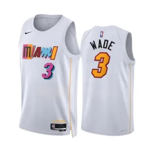 Nike Miami Heat Dwyane Wade 3 Trikot City Edition 22/23 Swingman Weiß Für Herren
