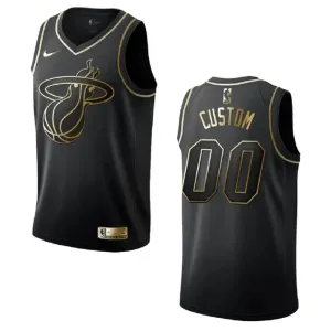 Nike Miami Heat Golden Edition Trikot Personalisiert Swingman Schwarz Für Herren