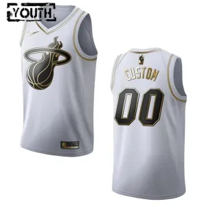 Nike Miami Heat Golden Edition Trikot Personalisiert Swingman Weiß Für Kinder