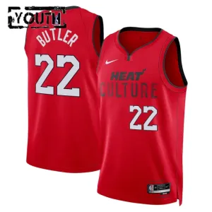 Nike Miami Heat Jimmy Butler Trikot City Edition 24/25 Swingman Rot Für Kinder