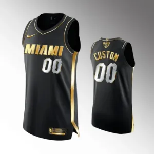 Nike Miami Heat Limited Golden Edition Trikot Personalisiert Swingman Schwarz Für Herren