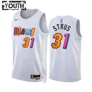 Nike Miami Heat Max Strus 31 Trikot City Edition 22/23 Swingman Weiß Für Kinder