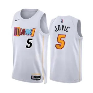 Nike Miami Heat Nikola Jovic 5 Trikot City Edition 22/23 Swingman Weiß Für Herren