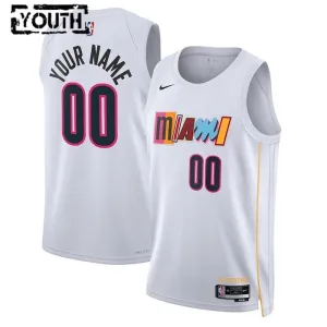 Nike Miami Heat Trikot Personalisiert City Edition 22/23 Swingman Weiß Für Kinder