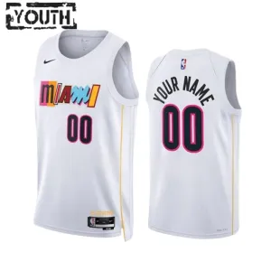 Nike Miami Heat Trikot Personalisiert City Edition 22/23 Swingman Weiß Für Kinder