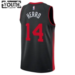 Nike Miami Heat Tyler Herro 14 Trikot City Edition 23/24 Swingman Schwarz Für Kinder