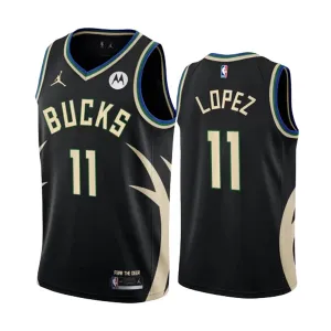Jordan Milwaukee Bucks Brook Lopez 11 Trikot Statement Edition Swingman Schwarz Für Herren Jordan Milwaukee Bucks Brook Lopez 11 Trikot Statement Edition Swingman Schwarz Für Herren