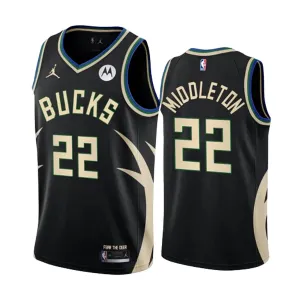Jordan Milwaukee Bucks Khris Middleton 22 Trikot Statement Edition Swingman Schwarz Für Herren Jordan Milwaukee Bucks Khris Middleton 22 Trikot Statement Edition Swingman Schwarz Für Herren