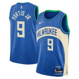 Nike Milwaukee Bucks Bobby Portis Jr Trikot City Edition 23/24 Swingman Royal Für Herren
