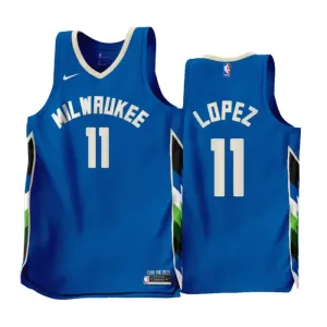 Nike Milwaukee Bucks Brook Lopez 11 Trikot City Edition 22/23 Swingman Blau Für Herren
