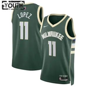 Nike Milwaukee Bucks Brook Lopez 11 Trikot Icon Edition Swingman Grün Für Kinder