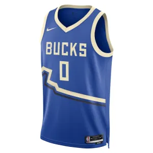 Nike Milwaukee Bucks Damian Lillard Trikot City Edition 24/25 Swingman Blau Für Herren