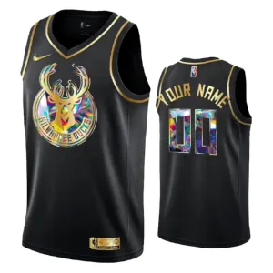 Nike Milwaukee Bucks Diamond Edition Trikot Personalisiert Swingman Schwarz Für Herren