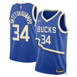 Nike Milwaukee Bucks Giannis Antetokounmpo Trikot City Edition 24/25 Swingman Blau Für Herren