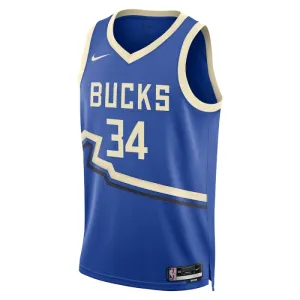 Nike Milwaukee Bucks Giannis Antetokounmpo Trikot City Edition 24/25 Swingman Blau Für Herren