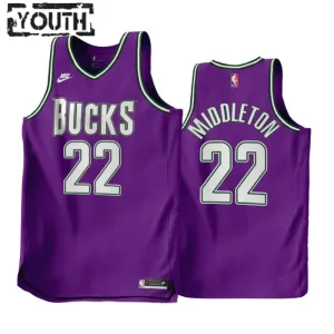 Nike Milwaukee Bucks Khris Middleton 22 purple Trikot Classic Edition 22/23 Swingman Für Kinder
