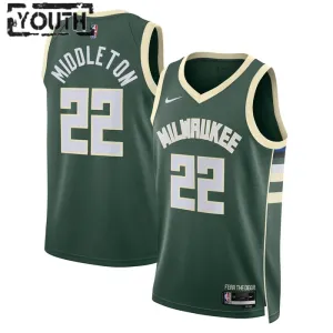 Nike Milwaukee Bucks Khris Middleton 22 Trikot Icon Edition Swingman Grün Für Kinder