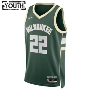 Nike Milwaukee Bucks Khris Middleton 22 Trikot Icon Edition Swingman Grün Für Kinder