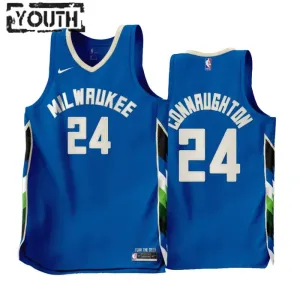 Nike Milwaukee Bucks Pat Connaughton 24 Trikot City Edition 22/23 Swingman Blau Für Kinder