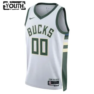 Nike Milwaukee Bucks Trikot Personalisiert Association Edition Swingman Weiß Für Kinder