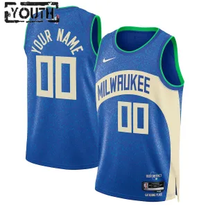 Nike Milwaukee Bucks Trikot Personalisiert City Edition 23/24 Swingman Für Kinder
