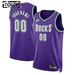Nike Milwaukee Bucks Trikot Personalisiert Classic Edition 22/23 Swingman Lila Für Kinder