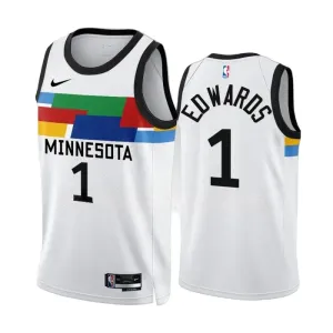 Nike Minnesota Timberwolves Anthony Edwards 1 Trikot City Edition 22/23 Swingman Weiß Für Herren