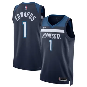 Nike Minnesota Timberwolves Anthony Edwards 1 Trikot Icon Edition Swingman Navy Für Herren