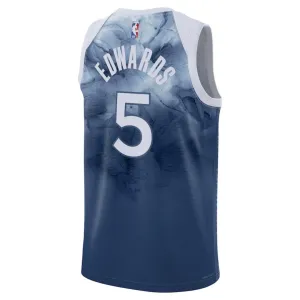 Nike Minnesota Timberwolves Anthony Edwards 5 Trikot City Edition 23/24 Swingman Blau Für Herren