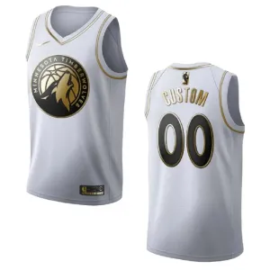 Nike Minnesota Timberwolves Golden Edition Trikot Personalisiert Swingman Weiß Für Herren