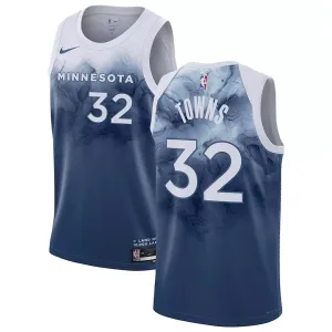 Nike Minnesota Timberwolves Karl Anthony Towns 32 Trikot City Edition 23/24 Swingman Blau Für Herren