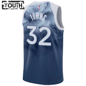 Nike Minnesota Timberwolves Karl Anthony Towns 32 Trikot City Edition 23/24 Swingman Blau Für Kinder