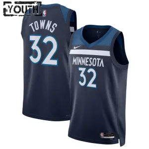 Nike Minnesota Timberwolves Karl Anthony Towns 32 Trikot Icon Edition Swingman Navy Für Kinder