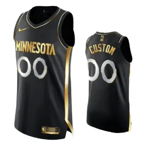 Nike Minnesota Timberwolves Limited Golden Edition Trikot Personalisiert Swingman Schwarz Für Herren