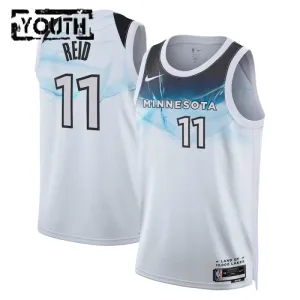 Nike Minnesota Timberwolves Naz Reid Trikot City Edition 24/25 Swingman Weiß Für Kinder