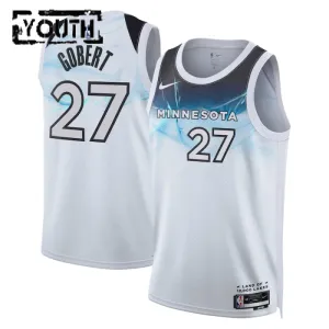 Nike Minnesota Timberwolves Rudy Gobert Trikot City Edition 24/25 Swingman Weiß Für Kinder