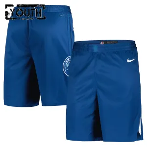 Nike Minnesota Timberwolves Shorts City Edition 23/24 Swingman Blau Für Kinder