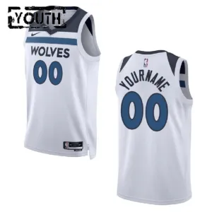 Nike Minnesota Timberwolves Trikot Personalisiert Association Edition Swingman Weiß Für Kinder